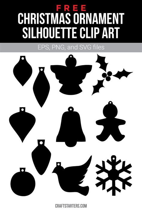 Free Christmas Ornament Silhouette Clip Art | Christmas ornaments ...