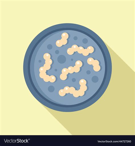 Experiment bacteria icon flat petri dish Vector Image