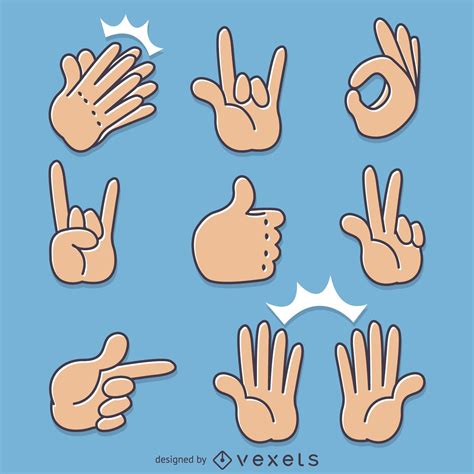 Hand Signs Gestures Illustrations Vector Download