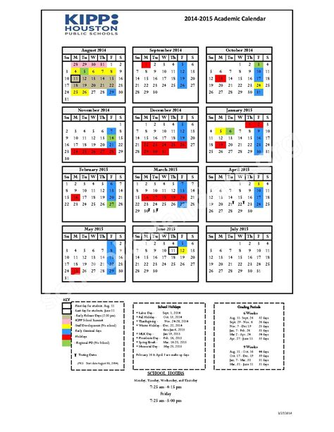 2014 - 2015 Middle School Calendar – Calendar Detail | SchoolCalendars.org