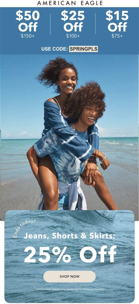 $50 off $150 & more today at American Eagle via promo code SPRINGPLS #americaneagle | The ...