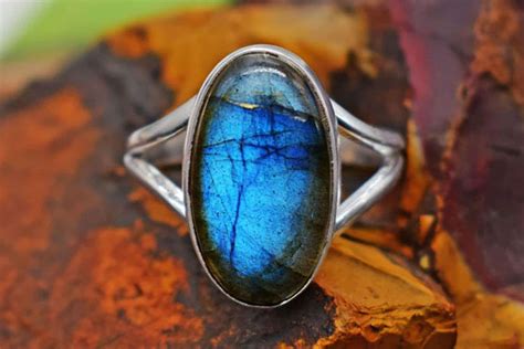 Labradorite Ring | Cute Silver Labradorite Ring - 20% Sale