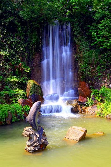 Waterfall in zen garden stock photo. Image of tropical - 34345076