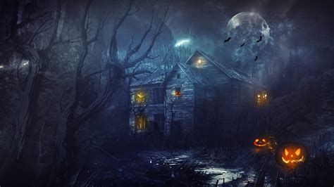 Halloween Haunted House Computer Wallpaper