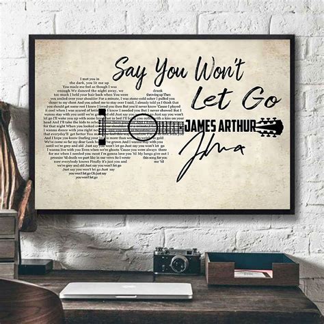 James Arthur Say You Wont Let Go Lyrics Posterback From the | Etsy