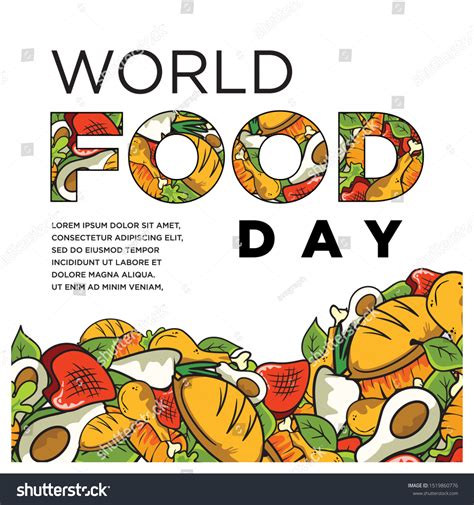 Modern World Food Day Celebration Poster Stock Vector (Royalty Free) 1519860776 | Shutterstock