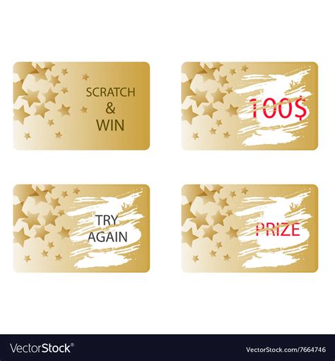 Scratch and win a prize card Royalty Free Vector Image