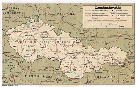 Mapa político y administrativo grande de Checoslovaquia con las ...