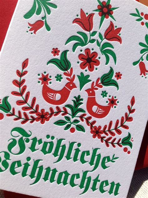 German Merry Christmas letterpressed cards 6 pack by concreteLace For my dad's cake... Diy ...