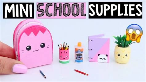 DIY REAL MINIATURE SCHOOL SUPPLIES! Notebook, Backpack & MORE! | Tumblr school supplies, Diy ...