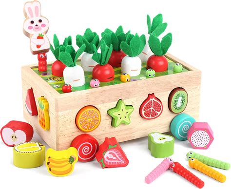 Toddlers Montessori Wooden Educational Toys for Baby Boys Girls Age 2 3 ...