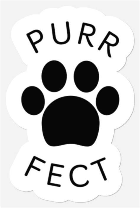 Cat Perfect Purr Paw Print Stickers sold by Perl Creep | SKU 25173597 | 30% OFF Printerval