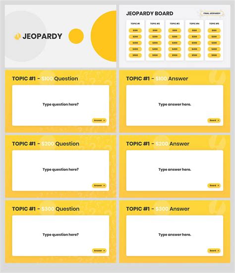 Jeopardy Game Powerpoint Template - Etsy