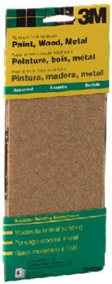 Amazon.com: 3M General Purpose Sandpaper Sheets, 3-2/3-in by 9-in, 60-100-150 Assorted Grits, 6 ...