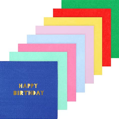 Assorted Color Metallic Happy Birthday Beverage Napkins 16ct | Party City