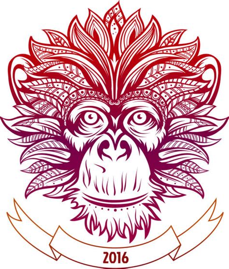 Monkey Face Tattoo Silhouette Illustrations, Royalty-Free Vector ...