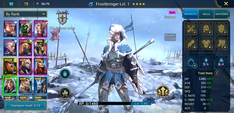 Frostbringer - need items and masteries in 1.8 : r/RaidShadowLegends