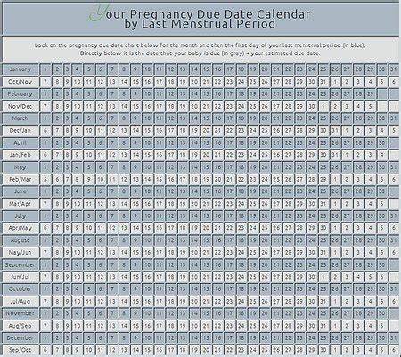 Pregnancy Due Date Calendar & Baby Due Date by Conception Date