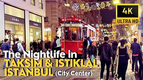 Istanbul, Istiklal Street & Taksim Square Walking Tour | Nightlife in Istanbul City Center | 4K ...