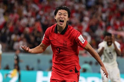 World Cup 2022: South Korea forward Cho Kyu-sung reacts after scoring brace against Ghana ...