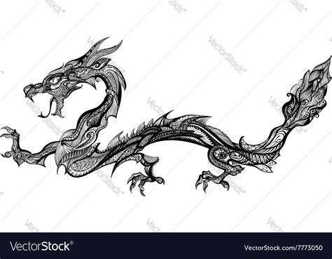 Doodle dragon Royalty Free Vector Image - VectorStock