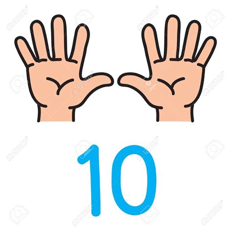 Kids Hand Showing The Number Ten Hand Sign. Royalty Free Cliparts ...