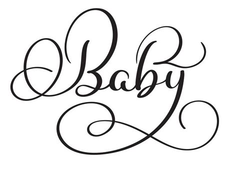 Baby word on white background. Hand drawn Calligraphy lettering Vector illustration EPS10 412551 ...