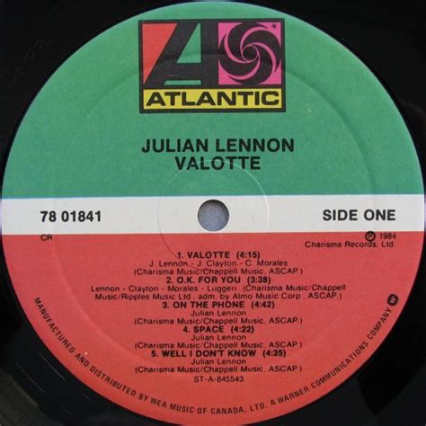 Julian Lennon – Valotte - Record Cellar Canada