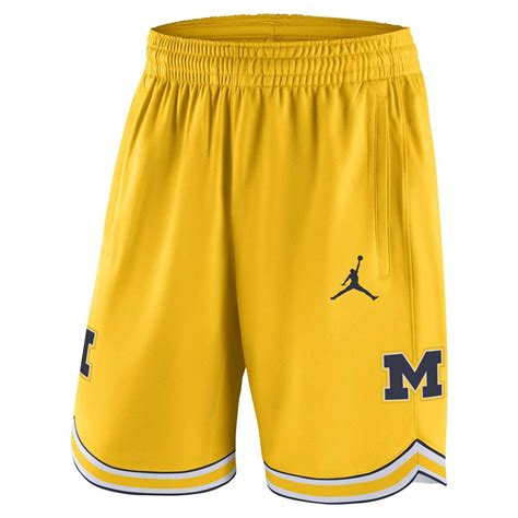 Nike Michigan Wolverines Replica Basketball Shorts - Yellow