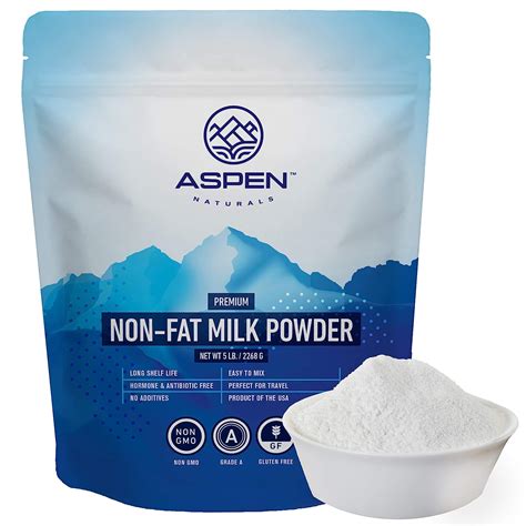 Amazon.com : Aspen Naturals NonFat Milk Powder - Non-GMO for Adults (5 lb) Fat Free Dry Milk ...