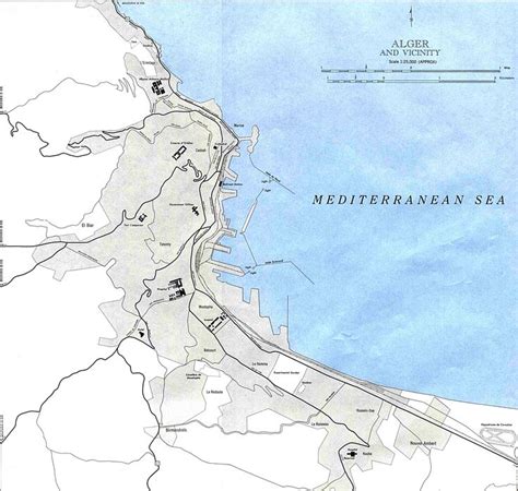 Algiers map, 1965. | World cities, Algiers, Map