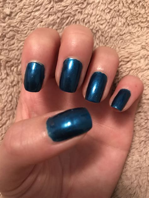 Dark teal blue | Nail polish, Nails, Dark teal