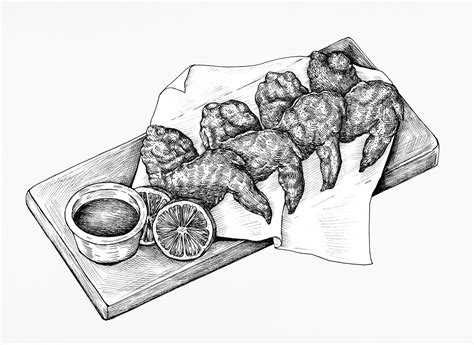 Hand drawn cut of chicken | Free stock illustration - 406005