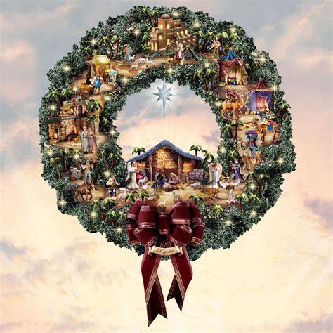 Have to have it. 14.5 in. Thomas Kinkade Nativity Village Wreath | Thomas kinkade, Thomas ...