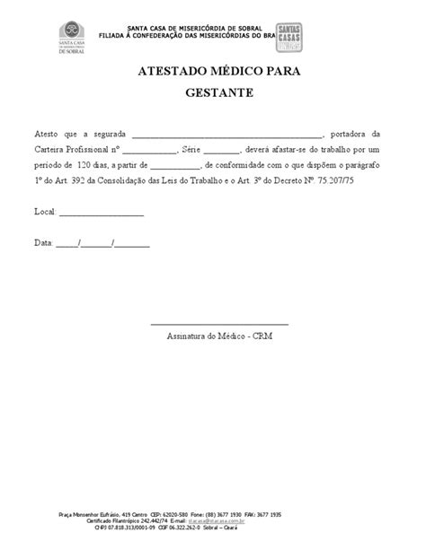 ATESTADO MÉDICO PARA GESTANTE