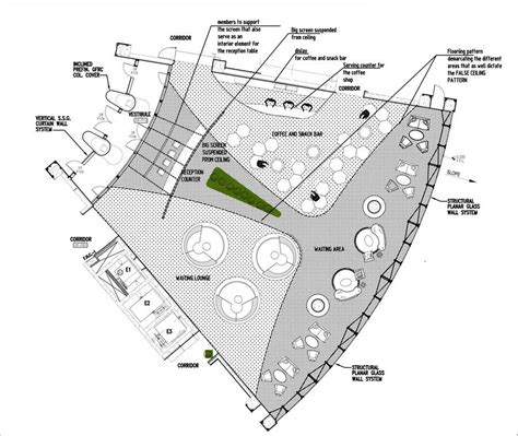 a plan for a park with seating areas and an outdoor area in the middle ...