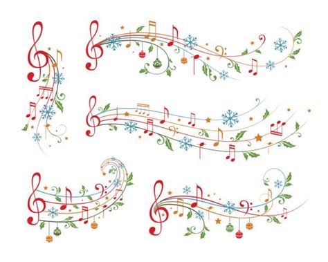 Christmas Music Notes Border Clip Art