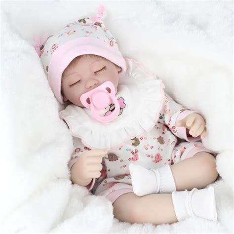 Simulation Realistic Reborn Baby Dolls Soft Silicone Eyes Closed ...