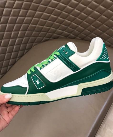 Louis Vuitton Men's LV Trainer Sneaker Green - AlimorLuxury