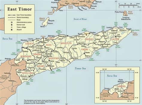 Timor Leste Mapa Fronteira