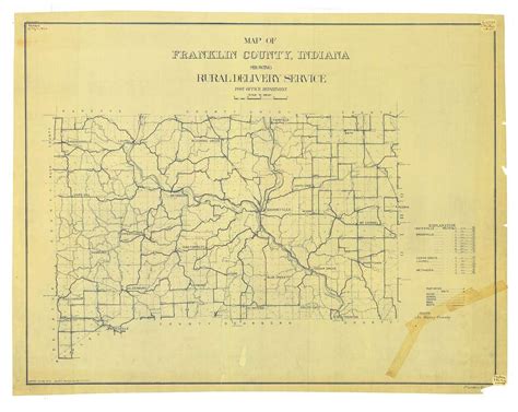 Map of Franklin County, Indiana showing rural delivery service ...