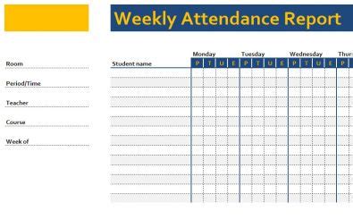 Attendance Chart Template | Excel Templates