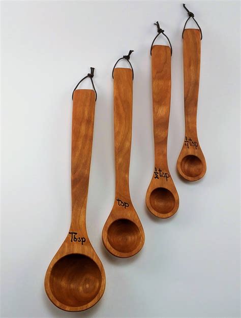 9 inch Long-Handled Measuring Spoons (4) - Allegheny Treenware, LLC