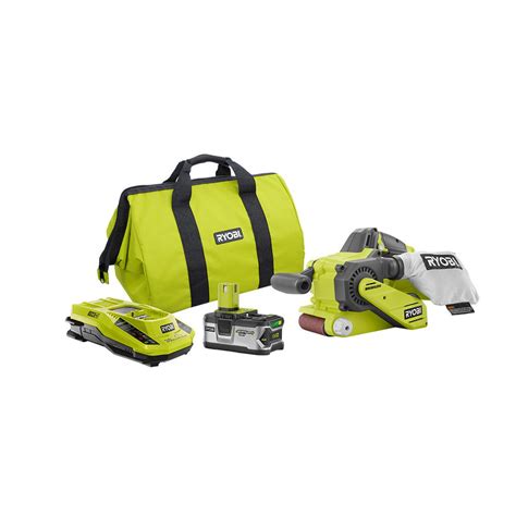 RYOBI 18V ONE+ Cordless Belt Sander Kit 4.0Ah Lithium-Ion Battery ...