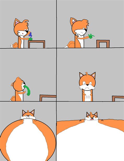 Tails's experimental slime inflation comic by gamerfan25 on DeviantArt