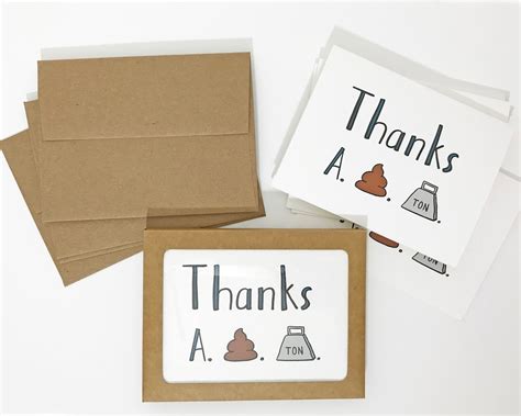 Funny Thank You Card Funny Card Set of 8 Cards Set of - Etsy