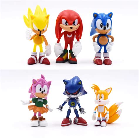 6Pcs/Set 7cm Sonic Figures Toy Pvc Toy Sonic Shadow Tails Characters ...