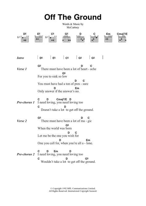 Off The Ground by Paul McCartney - Guitar Chords/Lyrics - Guitar Instructor