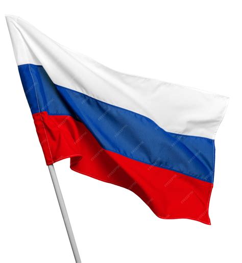 Premium Photo | Russia flag waving on white background