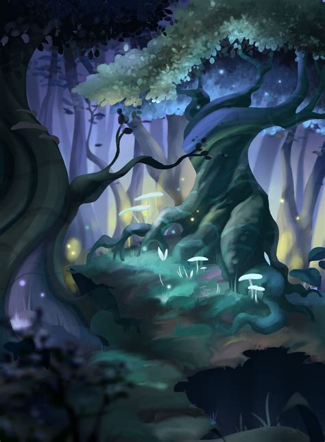 ArtStation - Enchanted Forest, Apolline Etienne | Forest illustration, Forest art, Forest drawing